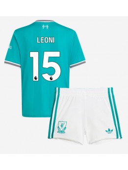 Detské Futbalové oblečenie Liverpool Giovanni Leoni #15 2025-26 Krátky Rukáv - Tretina (+ trenírky)